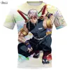 Cloocl Demon Slayer Kimetsu No Yaiba Season 2 Homens t - shirts Manga curta Homens Roupa Unisex Harajuku Camisetas Impressão 3d Camisa
