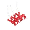Pendant Necklaces 10pcs Wooden Deer Pattern Hanging Ornament Christmas Drop Small Desktop Decoration Supplies With Rope