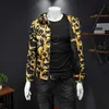 Luxe Gold Print Mannen Jas Barok Bomber Jassen Zipper Jassen Casual Hooded Jacket Bovenkleding Windbreaker Jaqueta Masculina 210527