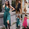 Vestito da donna Fasciatura con scollo a V Irregolare Vintage Party es Taglie forti Senza maniche Lunghe Ragazze Estate 210524