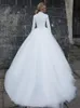 Princesa muçulmana Wedidng vestido lace alto pescoço altifa mangas compridas uma linha tule vestidos nupciais vestidos de noiva plus tamanho vestidos de noiva para mulheres Conservadorismo religioso