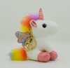 Unicorn Pluszowe Zabawki Keychain Dzieci 14 CM Cartoon Faszerowane Zwierząt Pipeterty Doll Kid Dorośli Wentylatory Samochód Torba Klucz Telefon komórkowy Klamra Wisiorek Prezent 0952