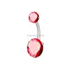 Chirurgisch roestvrij staal Cubie Zirkon Diamond Navel Ring Bely Button Piercing Body Jewelry for Women Fashion Will en Sandy