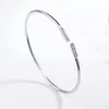 Klasyczna moda podwójna T Open Bangle 925 Diamentowa srebrna bransoletka jest wyposażona w wykwintną opakowanie pudełka na prezent227c