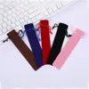 In stock!! Velvet Drawstring Pens Pouch Bag 5colors For Self-adhesive Waterproof Eyeliner Pen Empty Cloth Bags Single Pencil Case