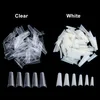 False Nails 100Pcs/Bag Clear/White/Natural Nail Tips French Long Ballerina Coffin Half Cover Fake Art Acrylic Manicure DIY Tools