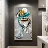 Poster moderno Cálice de vela de lona pintura abstrata ouro parede de parede para sala de estar cozinha luxo casa decoração sem moldura