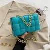 Sacos de noite Green Weave Crossbody Bag Mulheres Couro Ombro Pequena Flap Messenger Handbag228G