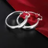 Boucles d'oreilles créoles cercle en argent 925 pour femmes 30MM cadeaux de bijoux de mode