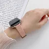 Luksusowa Kobieta Skórzany Pasek Dla Zegarek Apple 38mm 40mm 42mm 44mm Mody Wristbands Bransoletki Iwatch Series SE 6 5 4 3 Watchbands Smart Akcesoria