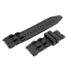 26mm Silicone Gummi Watchband Svart Luxury Mäns Armband Watch Armband Byte Ström Nej Spänne För / Invicta / Pro / Diver H0915