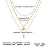 Anhänger Halsketten Trendy Mehrschichtige Schmetterling Perle Halskette Für Frauen Mode Sun Star Gold Choker 2021 Trend Schmuck Geschenk