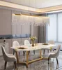 Lampadario di cristallo moderno dal design creativo per la sala da pranzo isola da cucina di lusso in oro appeso a luce decorativa per la casa lampade a led in cristallo