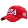 미국 국기 야구 모자 조절 가능한 미국 야외 태양 모자 자수 정점 모자