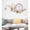 럭셔리 장식 그림 간단한 새겨진 된 꽃 벽 크리 에이 티브 거실 시계 아트 현대 쿼츠 시계 210414
