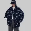 Урожай мода напечатанный бомбардировщик куртка Streetwear Harajuku BF Свободные пальто и куртка Повседневная одиночная одежда для женщин 210531