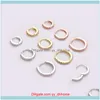 Earrings Jewelrywholesale Boucles Doreilles 6Mm To 10Mm Cz Cartilage Hie- Hoop Earring Small Hoops Tragus Woman Daith Piercing Jewelry & Hie