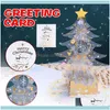 Saluto Evento Forniture per feste festive Giardino domesticoBiglietti d'auguri Albero di Natale Carta 3D -Up Merry For Gift Kids Dtt88 Drop Delivery 2021 0W