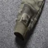 Mäns damer par Camouflage Militär bomullsbyxor Camp Training Army Green Stickad Lång Fit Elastiska Ankellängd Byxor 210707