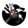 The latest wall clocks, washing, cutting and blowing barber shop records, wall clock without lights, home decoration, a variety of styles to choose from