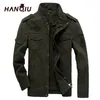 HANQIU merk M-6XL bomberjack mannen militaire kleding lente herfst mannelijke jas effen losse leger 210811