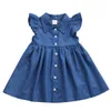 Toddler Baby Kids Girl Princess Estate Sundress Party Ruffles Manicotto Mini Dress Vestiti Dimensione 2-6T Q0716