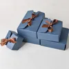 StoBag 10pcs Kraft Paper Business Gift Box With Bow Nougat Handmade Biscuit Box Christmas Candy Package Baby Show Party Supplies 210602