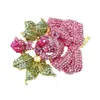 Broches Broches 10 pcs/lot Dames Élégantes Rose Strass Rose Broche Bijoux Pour Saint Valentin Cadeau Seau22