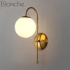 Wall Lamp Modern Glass Ball Nordic Led Light Fixtures For Home Decor Living Room Kitchen Bathroom Bedroom Gold Sconce Luminaire