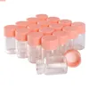 100 stycken 6 ml 22 * ​​35mm Glasflaskor med rosa plastlock Spice burkar Parfymflaska Art CraftsGoods