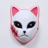 Party Maski Demon Slayer Tanjirou Mask Sabito Mascarilla Anime Makomo Cosplay Makes Halloween Costume Mascaras Led234z