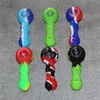 Silicone Tubulação de fumar Dab Rigs FDA Silício Tubos de mão com tigela de vidro Bongs Tabaco Erva a seco Caneta de vaporizador