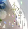 Wholesale Home Decor Handmade Gold Plated Sun Catcher K9 Crystal 25 мм Prism Sunshade Windows Висит украшения Фея подарок