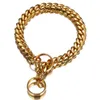 Golden Cuban Pet Chain Necklace 15mm 316L Stainless Steel Dog Collars Bulldog Teddy Corgi Pets Collar