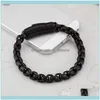 Lien, Bracelets Jewelrylink, Chaîne 8.66 8Mm Noir En Acier Inoxydable Énorme Carré Rolo Bracelet Bijoux Vintage Cadeaux De Vacances Bling Pour Hommes Dro