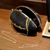 Bolso de mano para mujer con diamantes de imitación de cristal, bolso y bolso nupcial de noche dorado y negro, bandolera de lujo para boda ZD2100