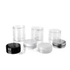 Food Storage Organization Cans PET Boxes 50ml Plastic Jars Transparent Round Bottle with Plastic/Aluminum Lids