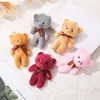 Mooie teddybeer pluche sleutelhangers pop hanger gemengde kleur mini schattige charmes kinderen speelgoed thuis partij sleutelhangerspendanten cadeau decoraties