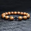 Frisado, Fios Feito à mão 10mm Contas de Pedra Natural Pulseiras Dez Cruzes Pulseira Jóias Masculinas Presente Amigos Pulsera Hombre Jóias Masculinas