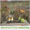 Everyday Collection Miniatyr Garden Leaf Branch Bird Figur Fairy Frog Stakes Tabletop Decoration Yard och Inredning 211108