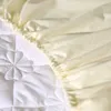 Blatt massiv verdicken gesteppte Matratzenbezug King Queen Size Bett Schutz Pad Anti-Bakterien-Topper luftdurchlässig 210626