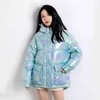 Winter Bright Hooded Short Jacket Women 90% White Duck Down Coat Loose Thick Pink Parkers Windbreak Warm Snow Outwear 210430