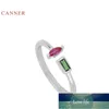 CANNER Ring mit unregelmäßigen farbigen Diamanten, 100 % 925er Sterlingsilber, Anillos, Goldringe für Frauen, luxuriöser edler Schmuck, Eheringe, Fabrikpreis, Expertendesign, Qualität