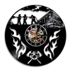 消防士ビニールレコードの壁掛け時計現代のデザインの消防ホーム装飾クォーツ針の時計のための消防士ギフトx0705