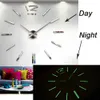 3D Echte Große Wanduhr Rushed Spiegel Aufkleber DIY Wohnzimmer Wohnkultur Leuchtende Uhren Ankunft Quarz Große Uhren 5 210724