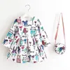 Principessa manica lunga autunno marca bambini abito natalizio con borsa stampata abiti per bambini per abbigliamento per ragazze Y2001024261887
