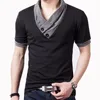 Moda Yaz erkek Komik T-shirt Slim Fit V Yaka Kısa Kollu Pamuk Gri Kişilik T Gömlek Erkek Artı Boyutu 5XL Tops 210518