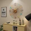 60 cm Large Horloge en métal Moderne Design Bar Décoratif Café Creative Nordic Big Horloges Horlogerie Fer Art Art Montre Murale Décor 210414