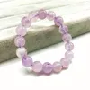 Beaded Strands Women Bracelet Nature Color Lavender Round Bead Crystal Purple Jades 14 Mm Not Dyed Glass 100% Really Kent22