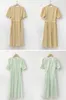 Summer Girls Dress Women Cotton Casual Krótki Rękaw ES Kobiet Vintage Solidna Whittedress Boho Robe Femme Vestido 210423